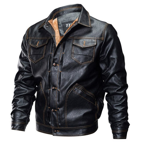 Leather Tactical Army Bomber Jacket